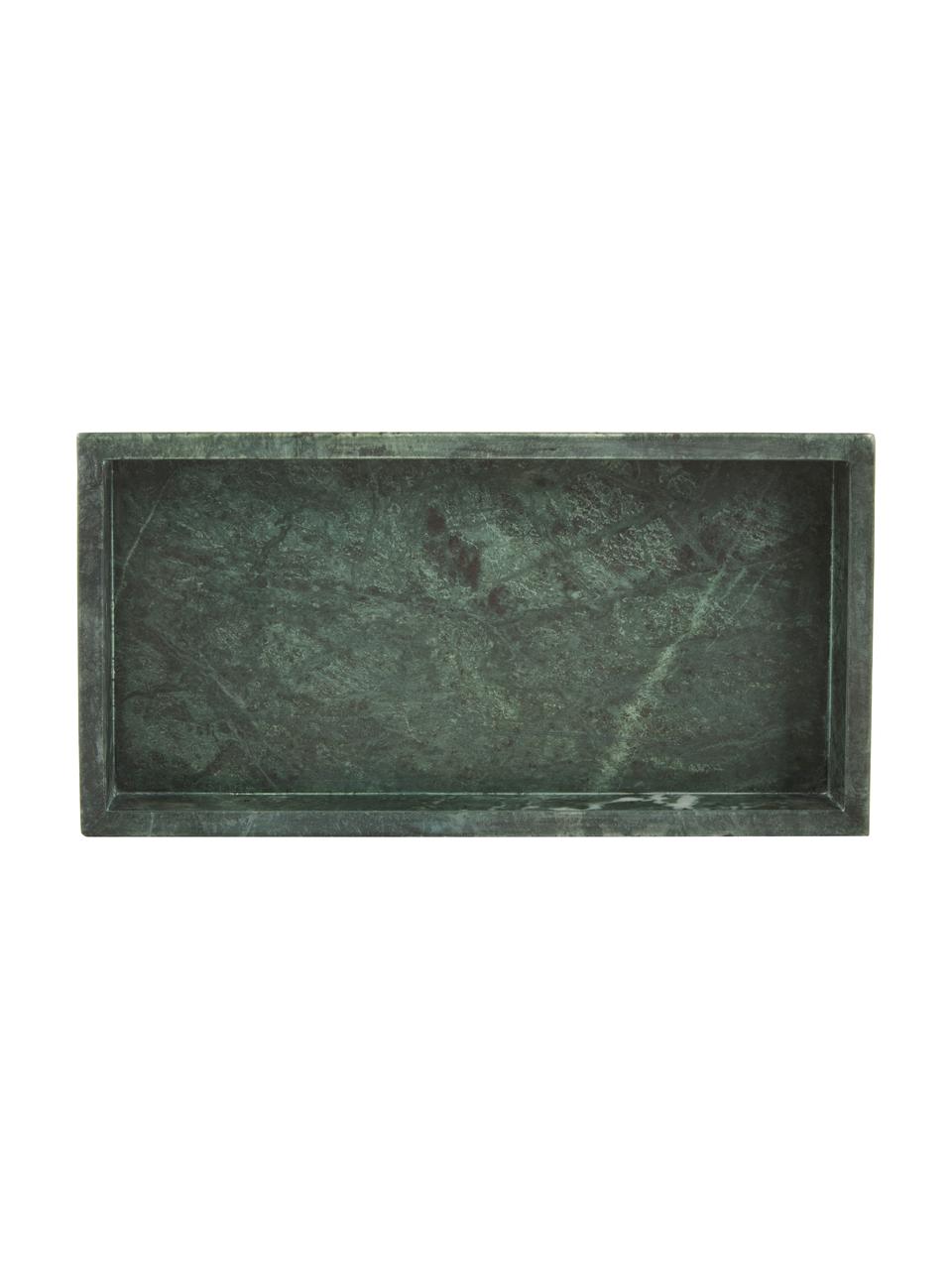 Klein decoratief marmeren dienblad Venice, Marmer, Groen, gemarmerd, B 30 x D 15 cm