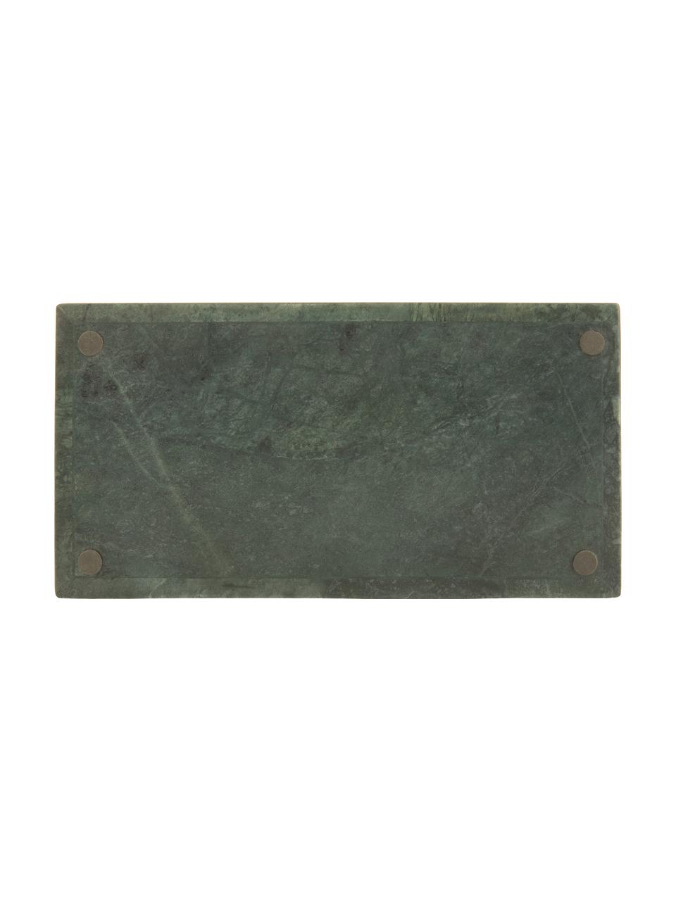 Klein decoratief marmeren dienblad Venice in groen, Marmer, Groen marmer, B 30 x D 15 cm
