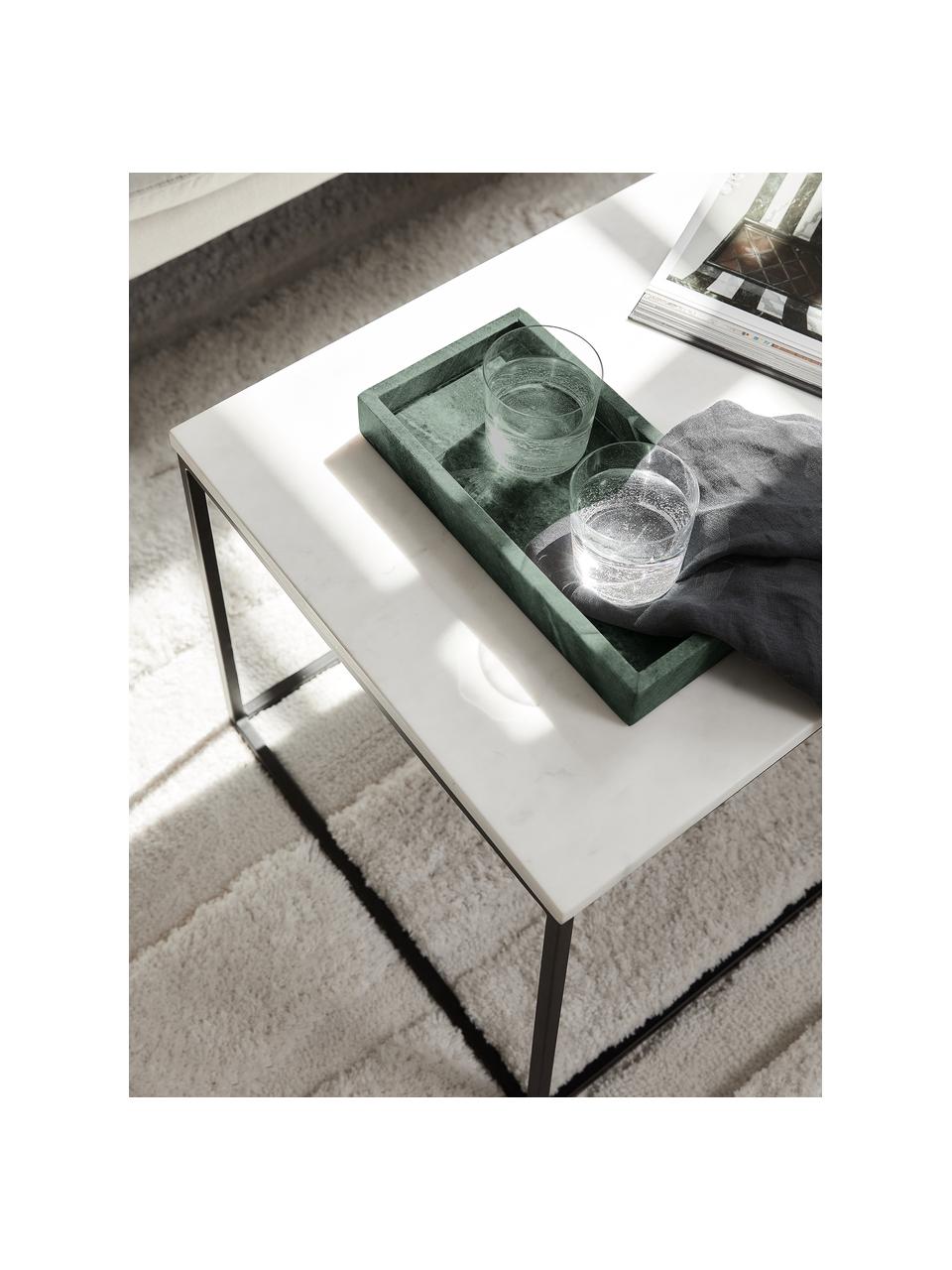 Klein decoratief marmeren dienblad Venice, Marmer, Groen, gemarmerd, B 30 x D 15 cm