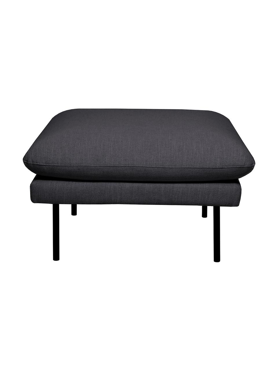 Tabouret/repose-pieds anthracite avec pieds en métal Moby, Gris foncé, larg. 78 x haut. 48 cm