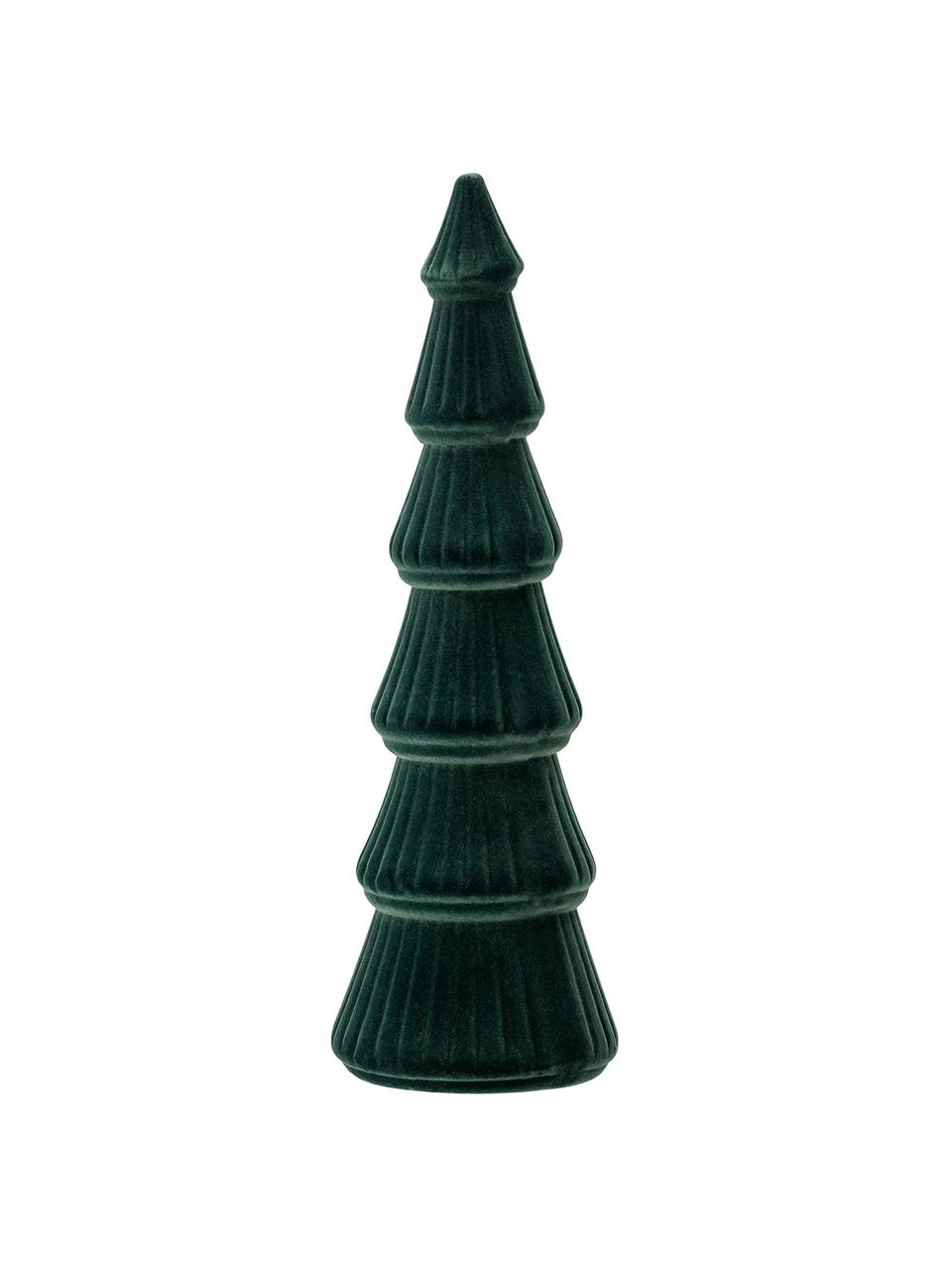 Sapin décoratif en velours Tree, Panneau en fibres de bois à densité moyenne, velours de polyester, Vert, Ø 10 x haut. 34 cm