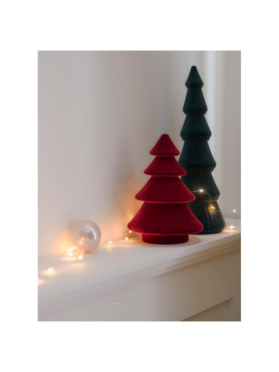 Decoratief fluwelen boompje Tree, MDF, polyester fluweel, Donkergroen, Ø 10 cm, H 34 cm