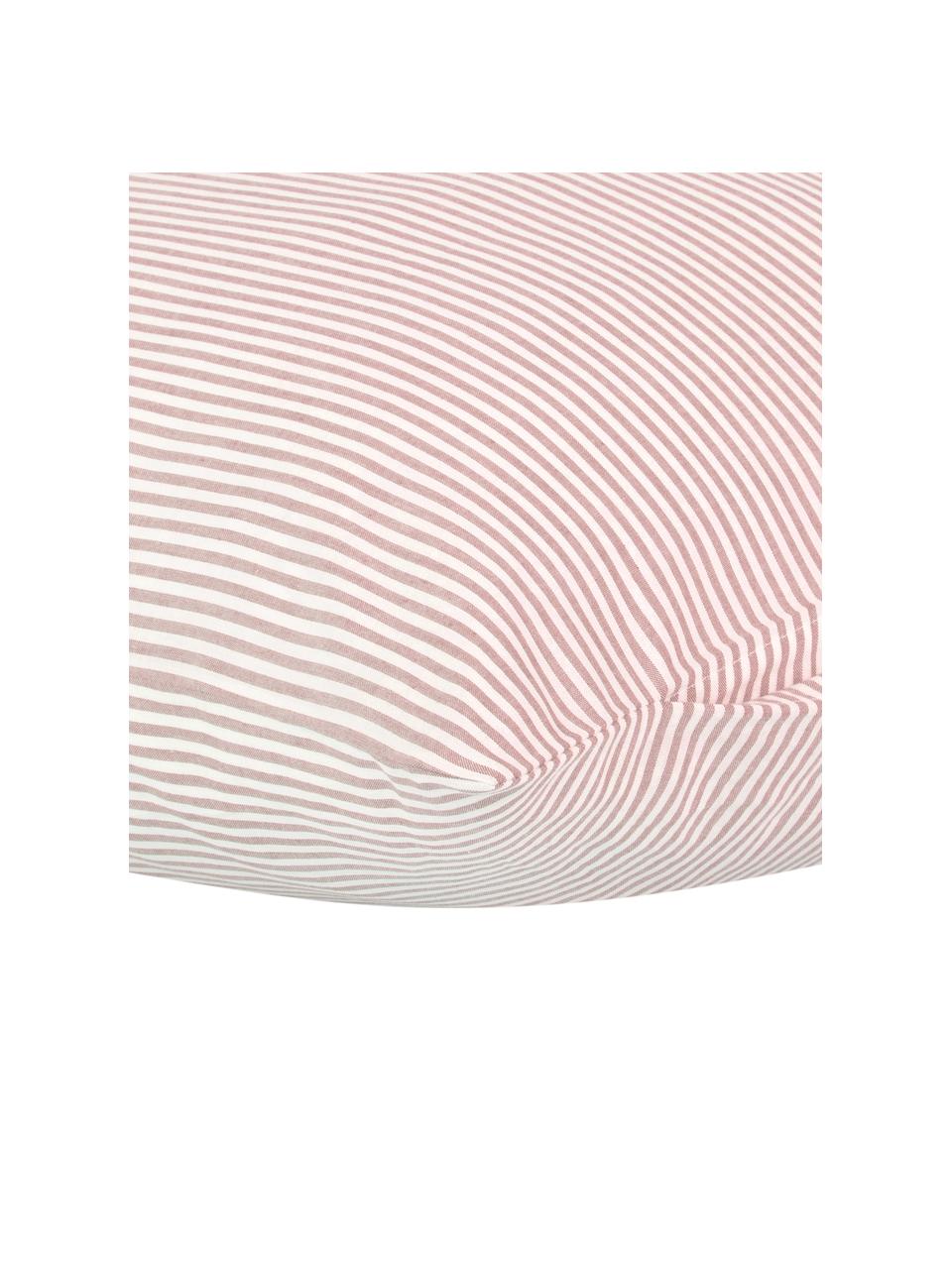 Jemně pruhovaný povlak na polštář z bavlny renforcé Ellie, 2 k, Bílá, červená, Š 40 cm, D 80 cm