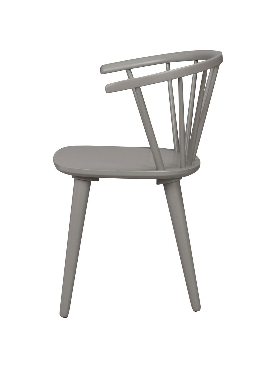 Chaises en bois à accoudoirs Carmen, design Windsor, 2 pièces, Gris clair