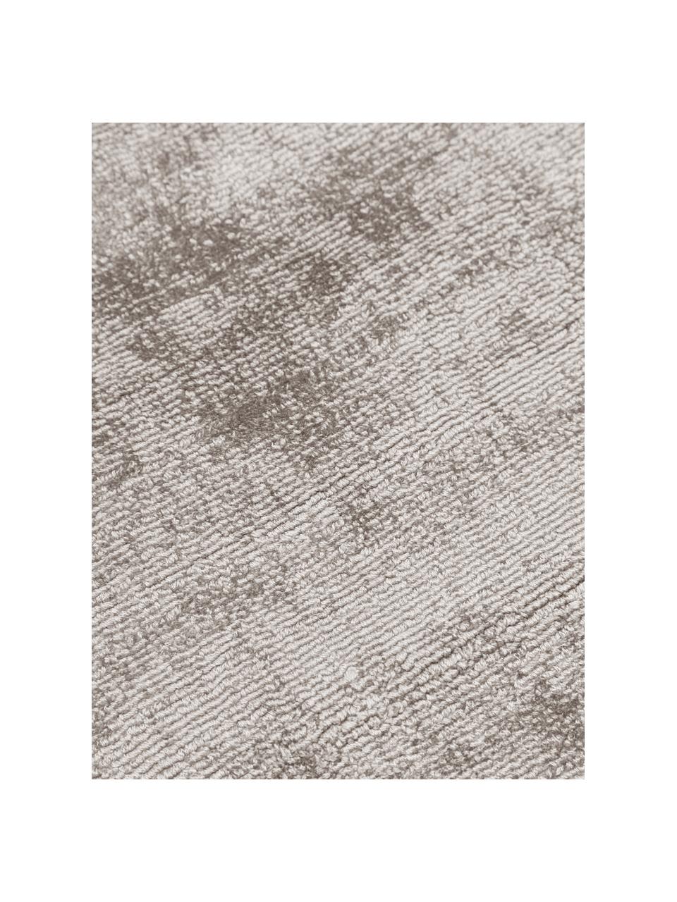 Tapis rond en viscose tissé main Jane, 100 % viscose, Taupe, Ø 150 cm (taille M)