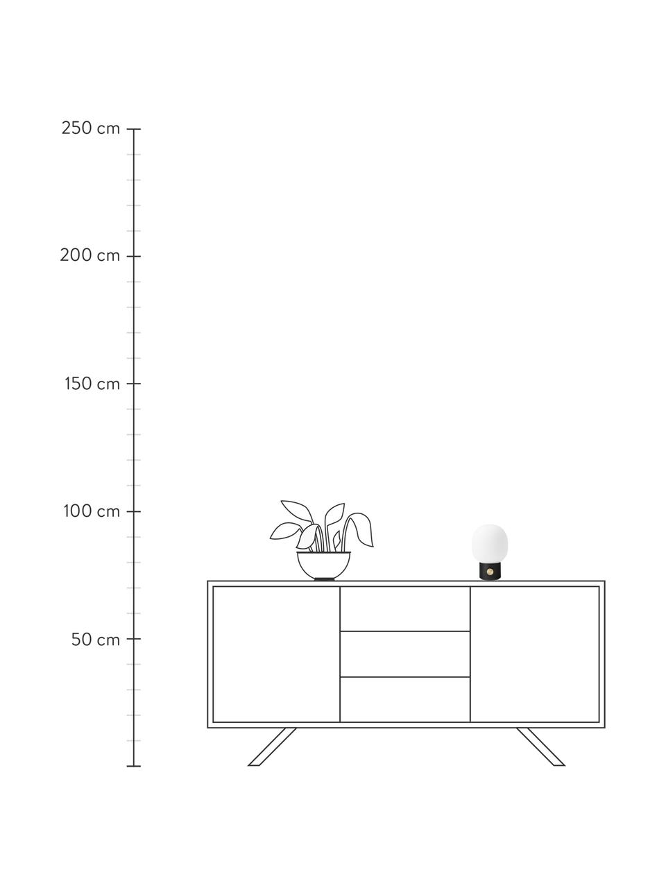 Lámpara de mesa regulable JWDA, con puerto USB, Pantalla: vidrio, Cable: plástico, Blanco, negro, Ø 15 x Al 22 cm