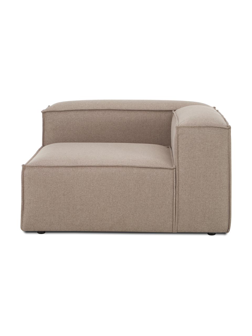 Eckmodul Lennon, Bezug: 100 % Polyester Der strap, Gestell: Massives Kiefernholz FSC-, Füße: Kunststoff, Webstoff Taupe, B 119 x T 119 cm, Eckteil links