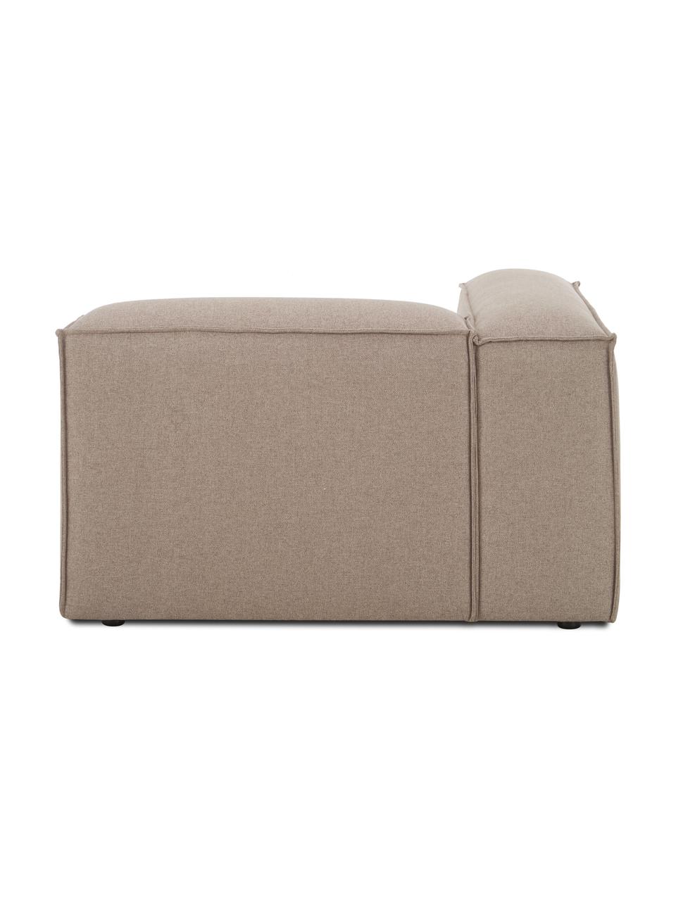 Eckmodul Lennon, Bezug: 100 % Polyester Der strap, Gestell: Massives Kiefernholz FSC-, Füße: Kunststoff, Webstoff Taupe, B 119 x T 119 cm, Eckteil links
