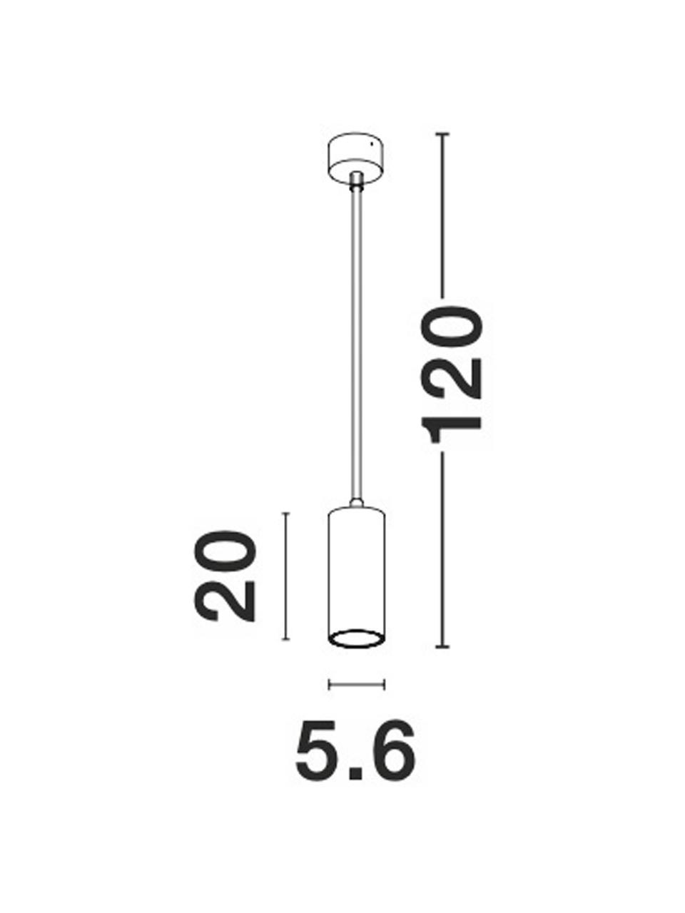 Kleine Moderne Pendelleuchte Aila, Lampenschirm: Aluminium, beschichtet, Baldachin: Aluminium, beschichtet, Weiss, Ø 6 x H 20 cm