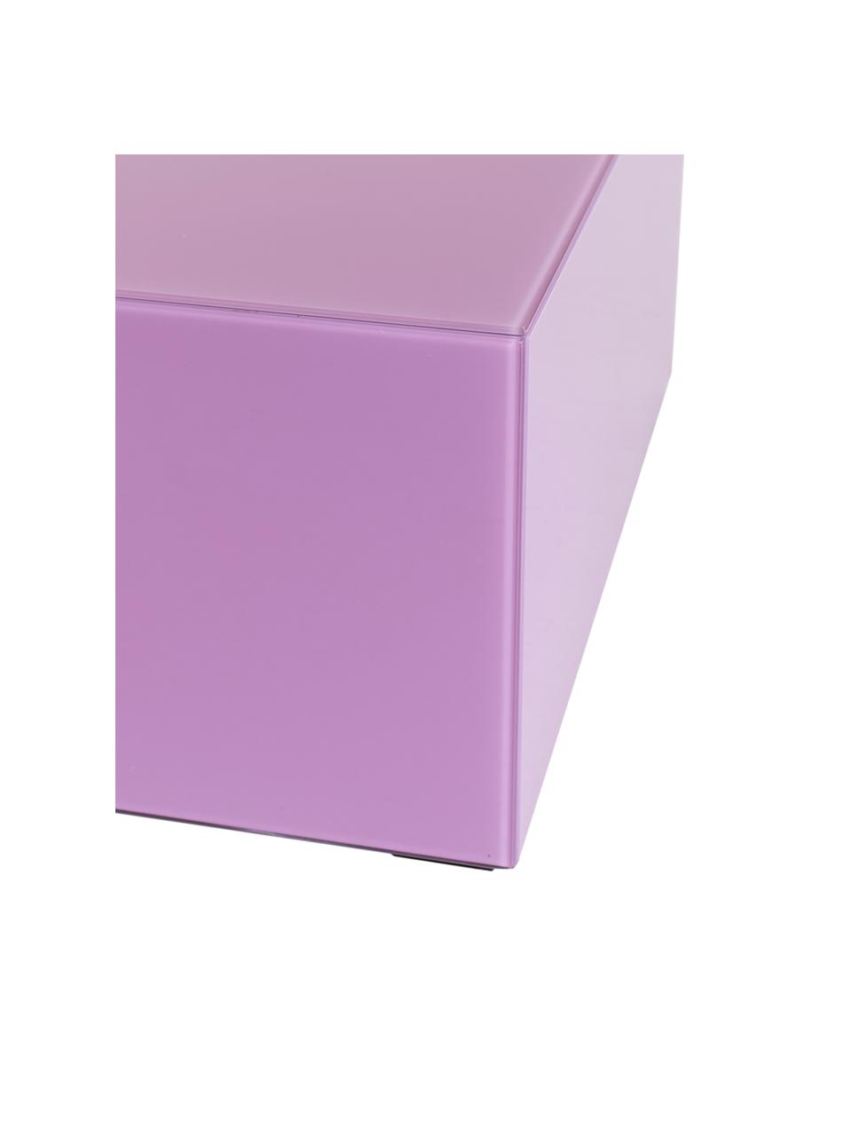 Odkladací stolík so zrkadlovým efektom Pop, MDF-doska strednej hustoty, farbené sklo, Fialová, Š 35 x V 35 cm