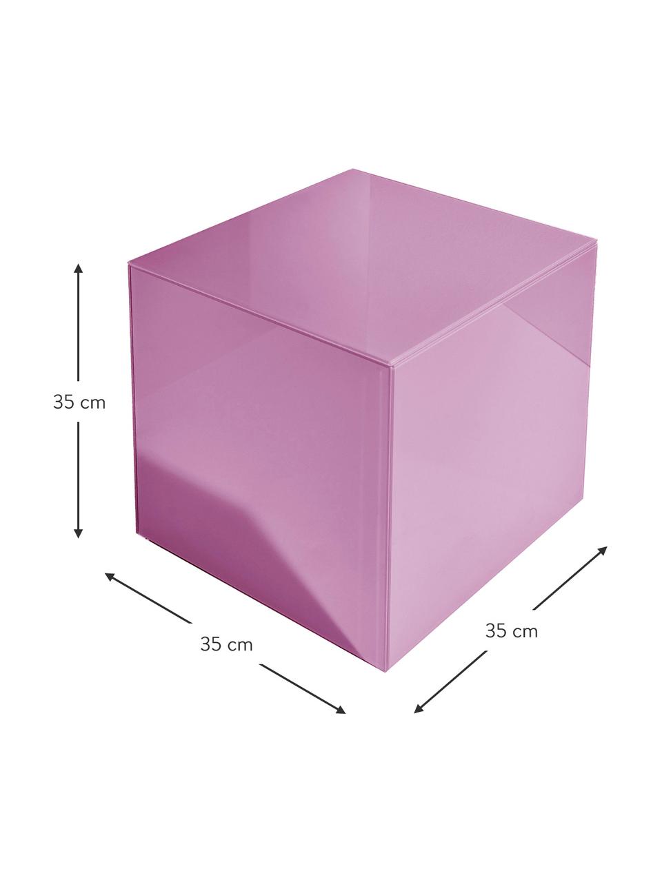 Odkládací stolek se zrcadlovým efektem Pop, MDF deska (dřevovláknitá deska střední hustoty), barevné sklo, Fialová, Š 35 cm, V 35 cm