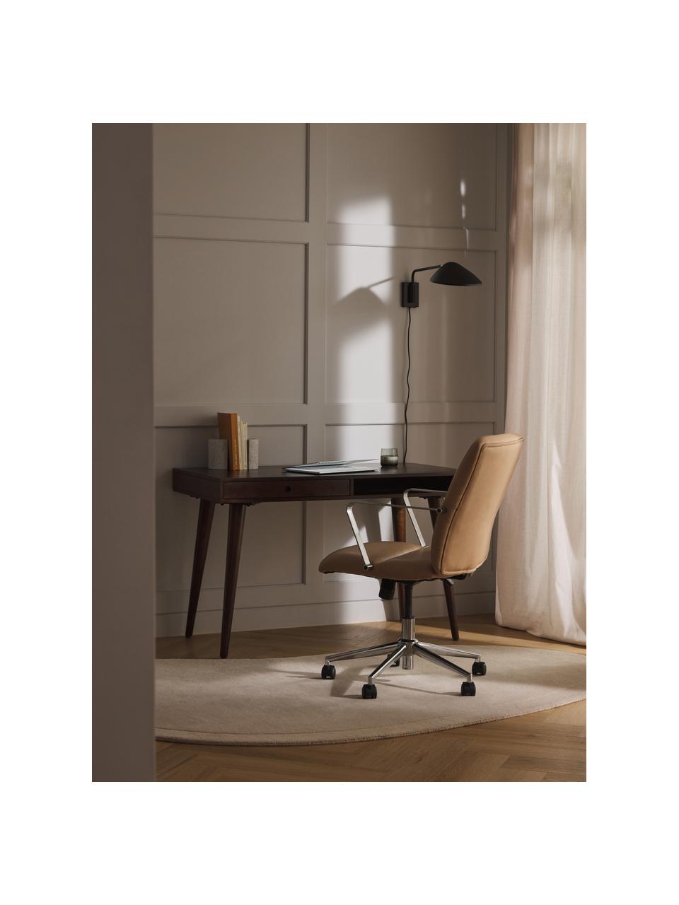 Židle k psacímu stolu s područkami z umělé kůže Kashya, výškově nastavitelná, Béžová, Š 60 cm, H 68 cm