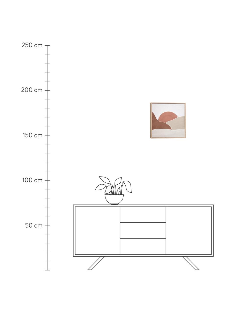 Gerahmter Digitaldruck Izem Sun, Rahmen: Mitteldichte Holzfaserpla, Bild: Leinwand, Beige, Braun, Altrosa, Weiß, B 40 x H 40 cm
