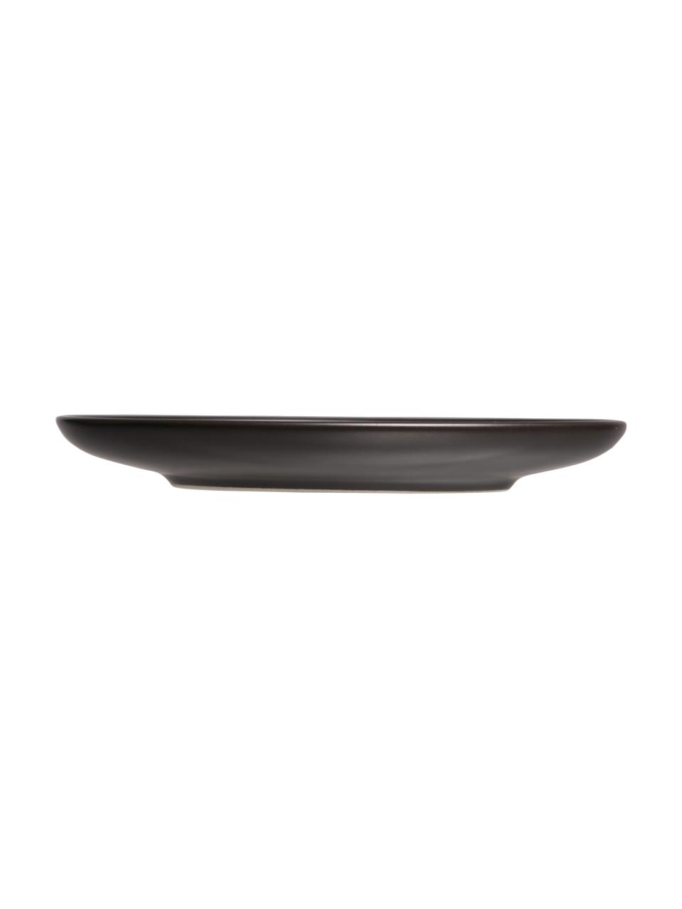 Talerz duży Okinawa, 4 szt., Ceramika, Czarny, matowy, Ø 27 cm