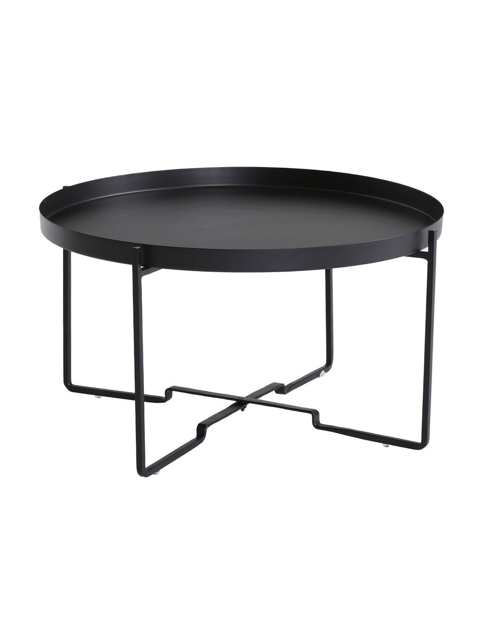 Kulatý konferenční stolek George, Potažený kov, Černá, Ø 57 cm, V 31 cm