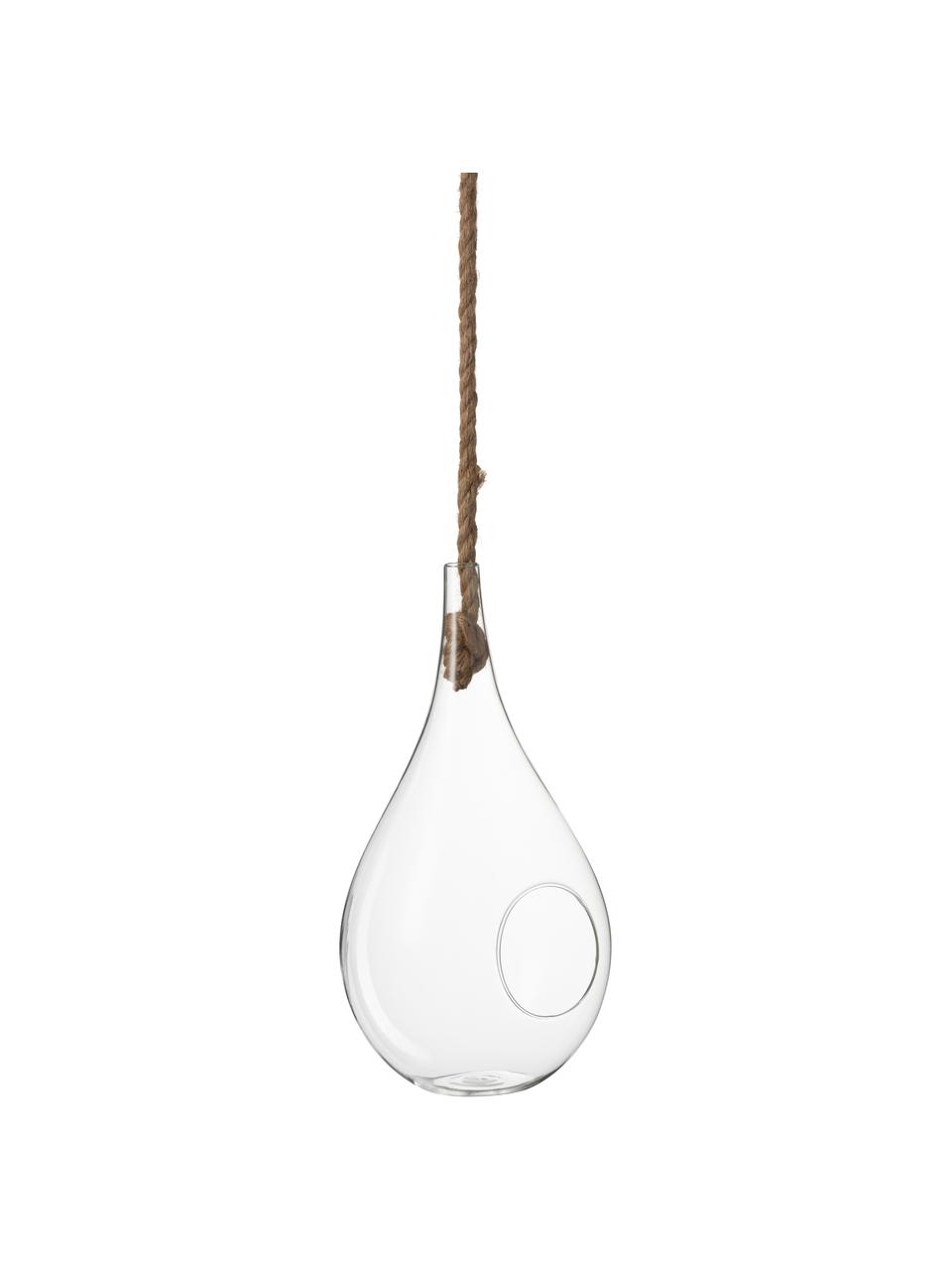 Hangende plantenpot Tear, Transparant, Ø 20 x H 39 cm