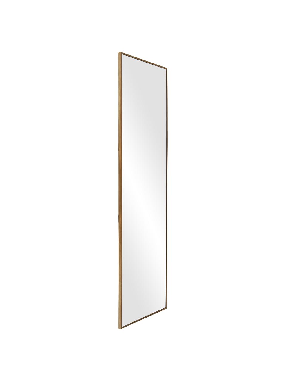 Eckiger Wandspiegel Avery mit braunem Eichenholzrahmen, Rahmen: Eichenholz, FSC-zertifizi, Spiegelfläche: Spiegelglas, Eichenholz, B 40 x H 140 cm