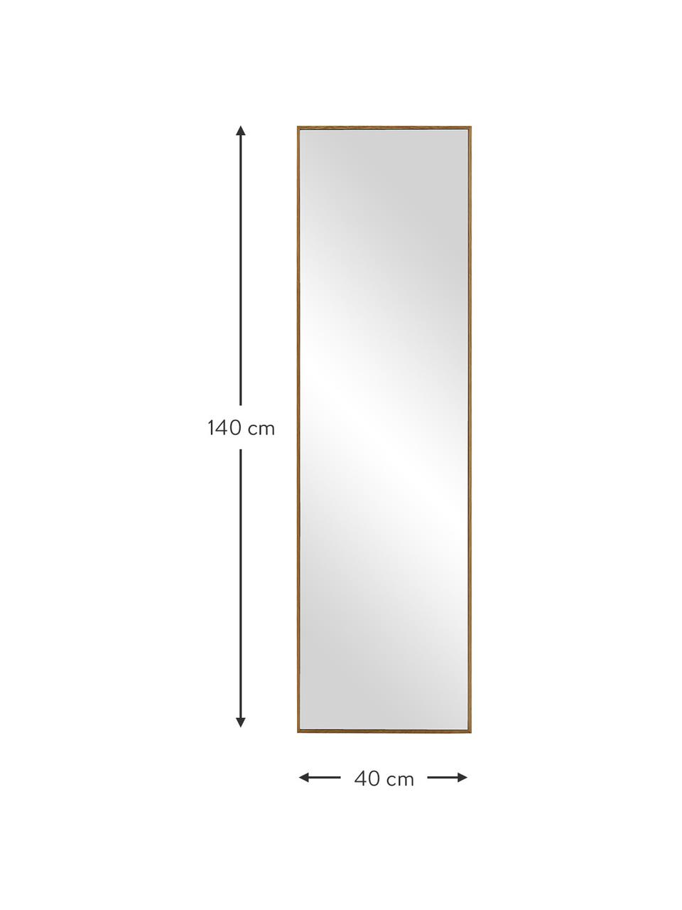 Lustro ścienne z drewnianą ramą Avery, Drewno dębowe, S 40 x W 140 cm