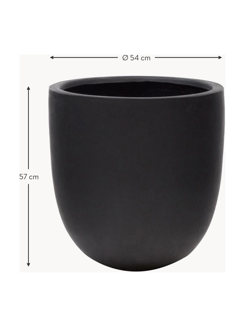 Cache-pot Aiguablava, Ø 54 cm, 100 % fibre de ciment, Noir, Ø 54 x haut. 57 cm