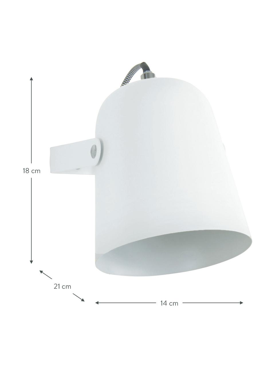 Wandlamp Iluminar met stekker in wit, Lampenkap: gelakt metaal, Wit, D 21 x H 18 cm