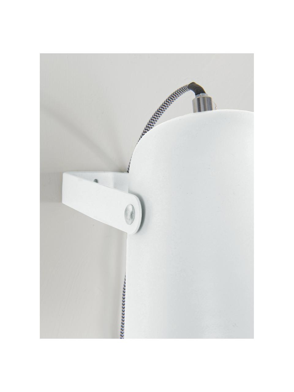 Wandleuchte Iluminar mit Stecker in Weiß, Lampenschirm: Metall, lackiert, Weiß, T 21 x H 18 cm