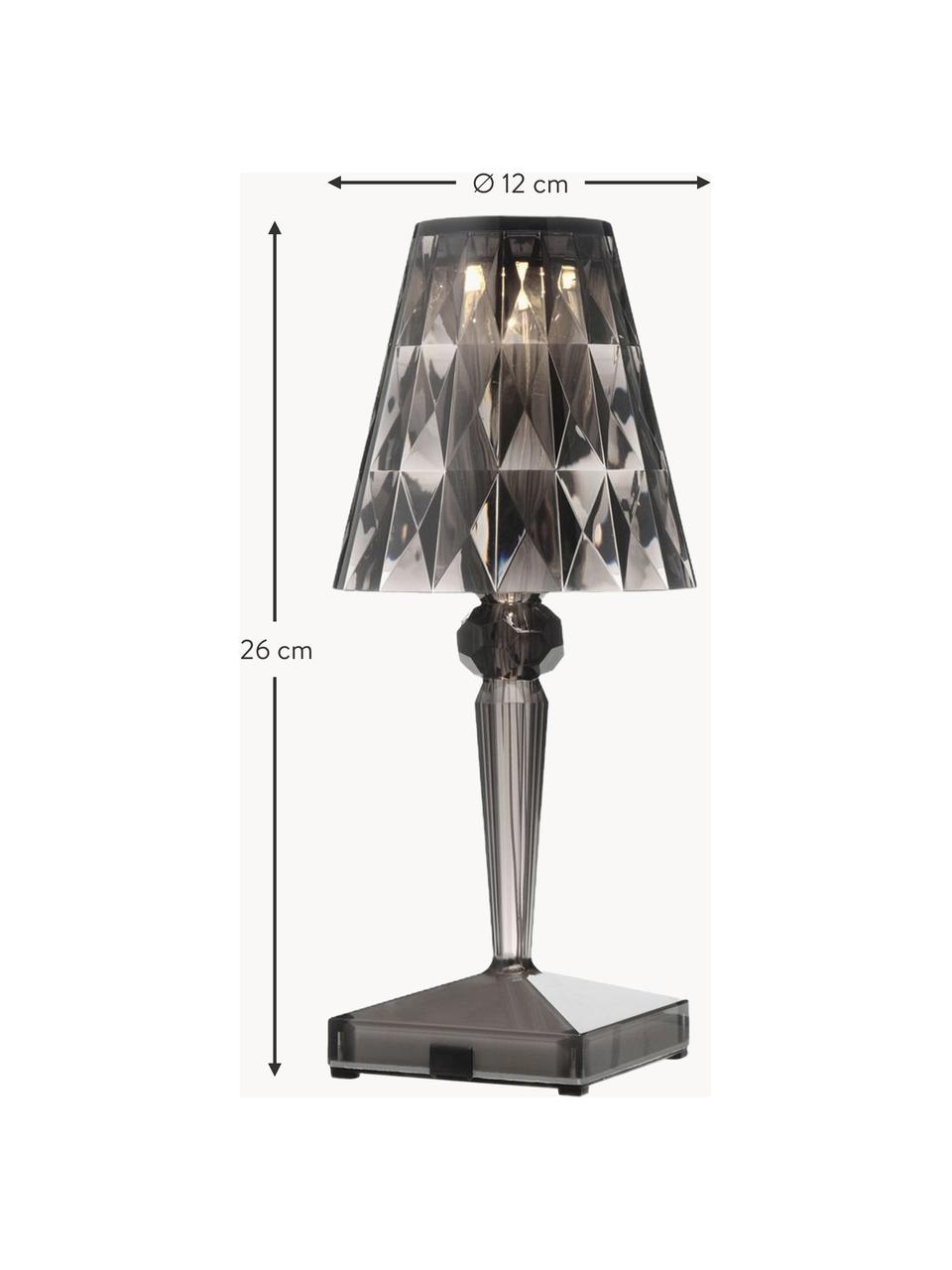 Lampada da tavolo a LED portatile Battery, alt. 26 cm, Paralume: plastica, Marrone chiaro, Ø 12 x Alt. 26 cm