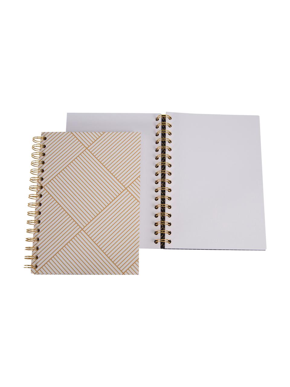 Carnet de notes Bürli, Couleur dorée, blanc, larg. 16 x haut. 21 cm