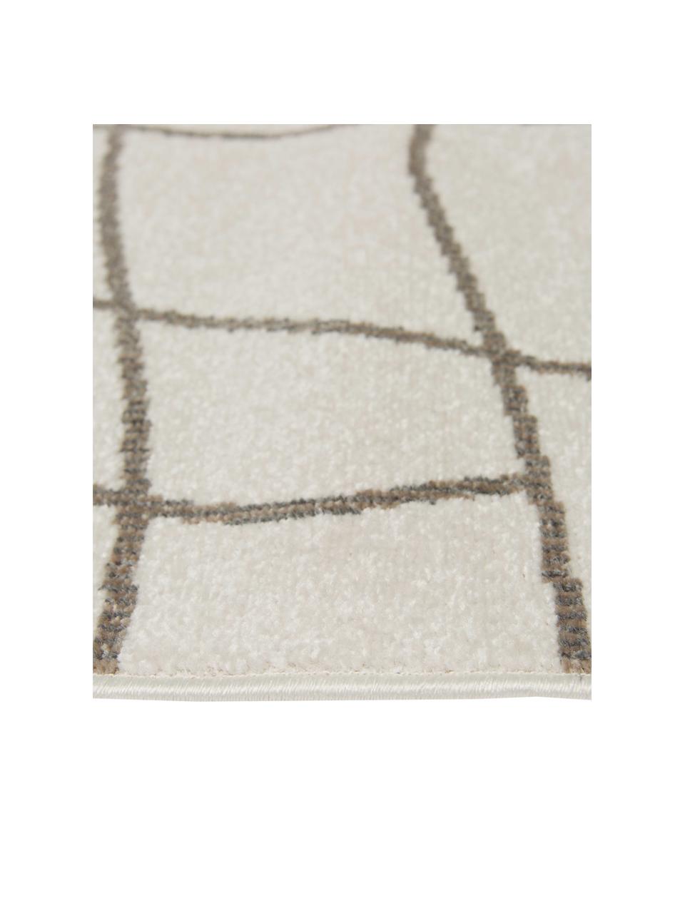 Tapis d'extérieur crème Lillyan, 100 % polypropylène, Couleur crème, gris foncé, larg. 80 x long. 300 cm