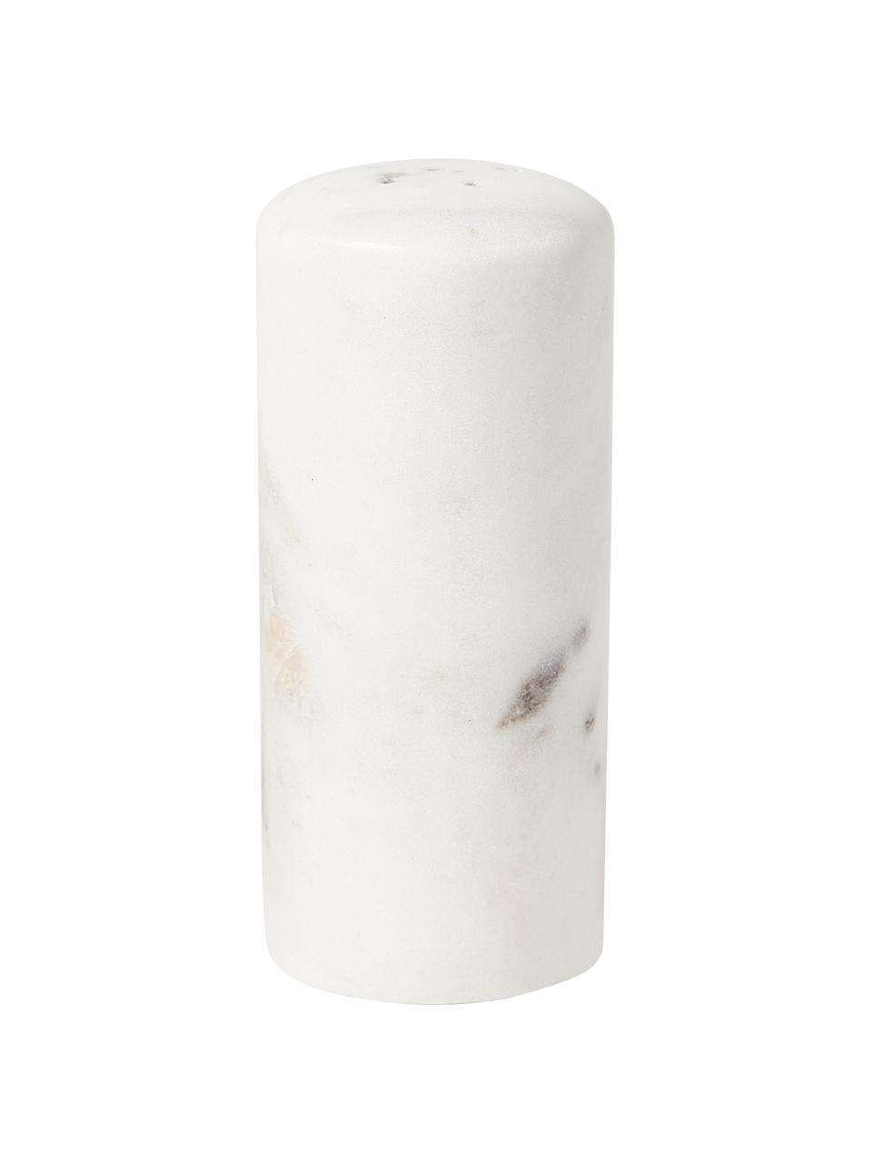 Salière et poivrière en marbre Agata, 2 élém., Marbre, Blanc, noir, marbré, Ø 5 x haut. 10 cm