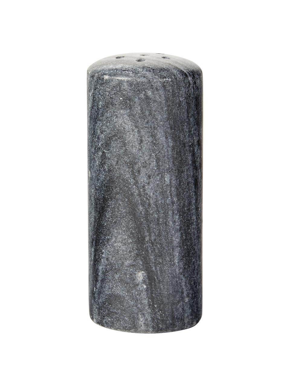 Salière et poivrière en marbre Agata, 2 élém., Marbre, Blanc, noir, marbré, Ø 5 x haut. 10 cm