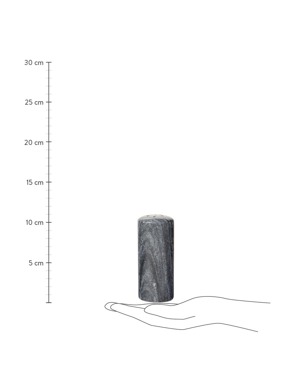 Salière et poivrière en marbre Agata, 2 élém., Marbre, Blanc, noir, marbré, Ø 5 x haut. 10 cm