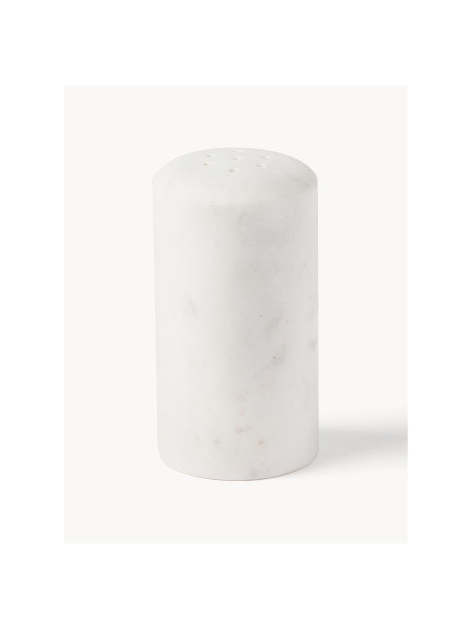 Salz- und Pfefferstreuer Agata aus Marmor, 2er-Set, Marmor, Weiß, Schwarz, marmoriert, Ø 4 x H 8 cm