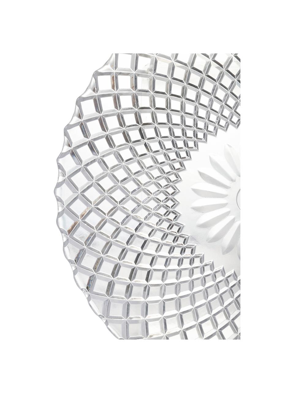 Glazen serveerschaal Imperial met gestructureerd oppervlak, Ø 25 cm, Glas, Transparant, Ø 25 cm
