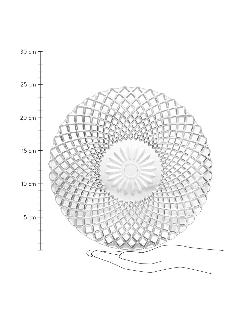 Glazen serveerschaal Imperial met gestructureerd oppervlak, Ø 25 cm, Glas, Transparant, Ø 25 cm