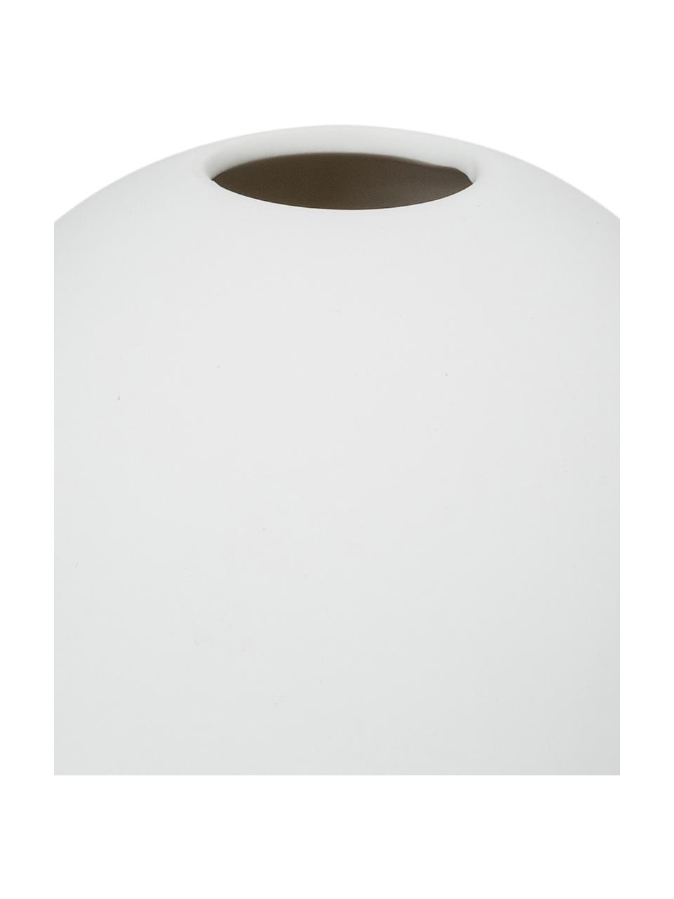 Jarrón esfera artesanal Ball, Cerámica, Blanco, Ø 10 x Al 10 cm
