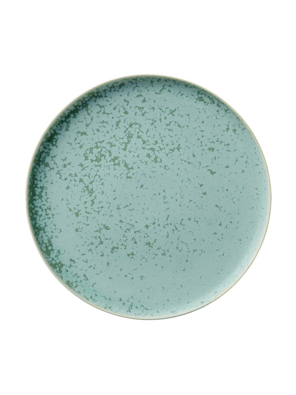 Ręcznie wykonany talerz śniadaniowy Coppa, 2 szt., Porcelana, Zielony miętowy, Ø 21 cm