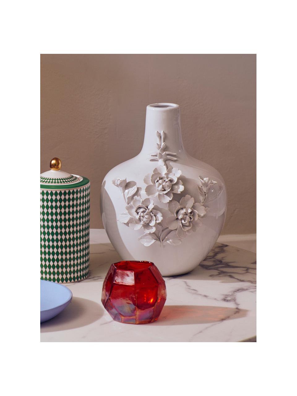 Wazon z porcelany Rose, Porcelana, Złamana biel, Ø 30 x W 37 cm