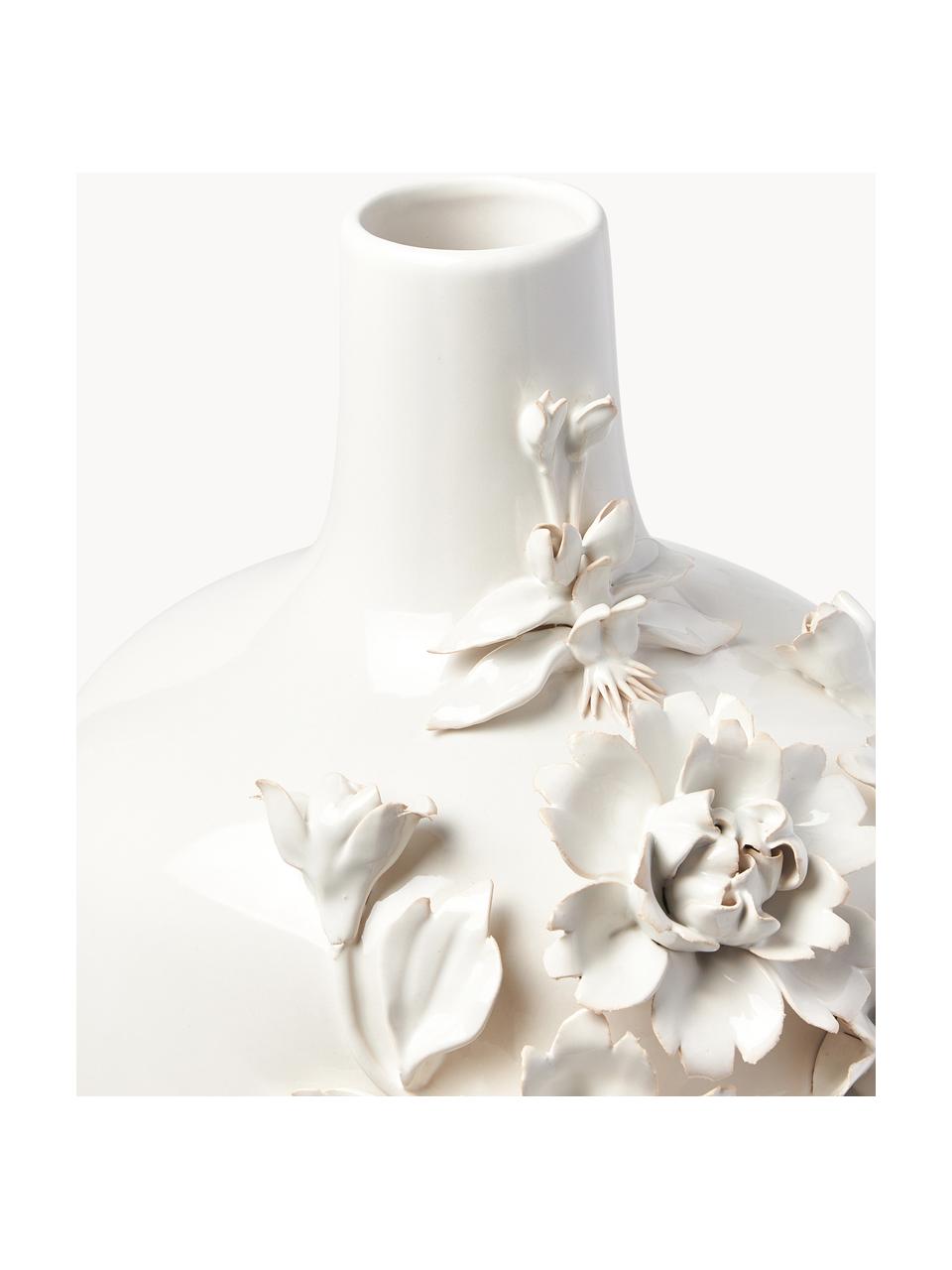 Designová porcelánová váza Rose, V 37 cm, Porcelán, Tlumeně bílá, Ø 30 cm, V 37 cm