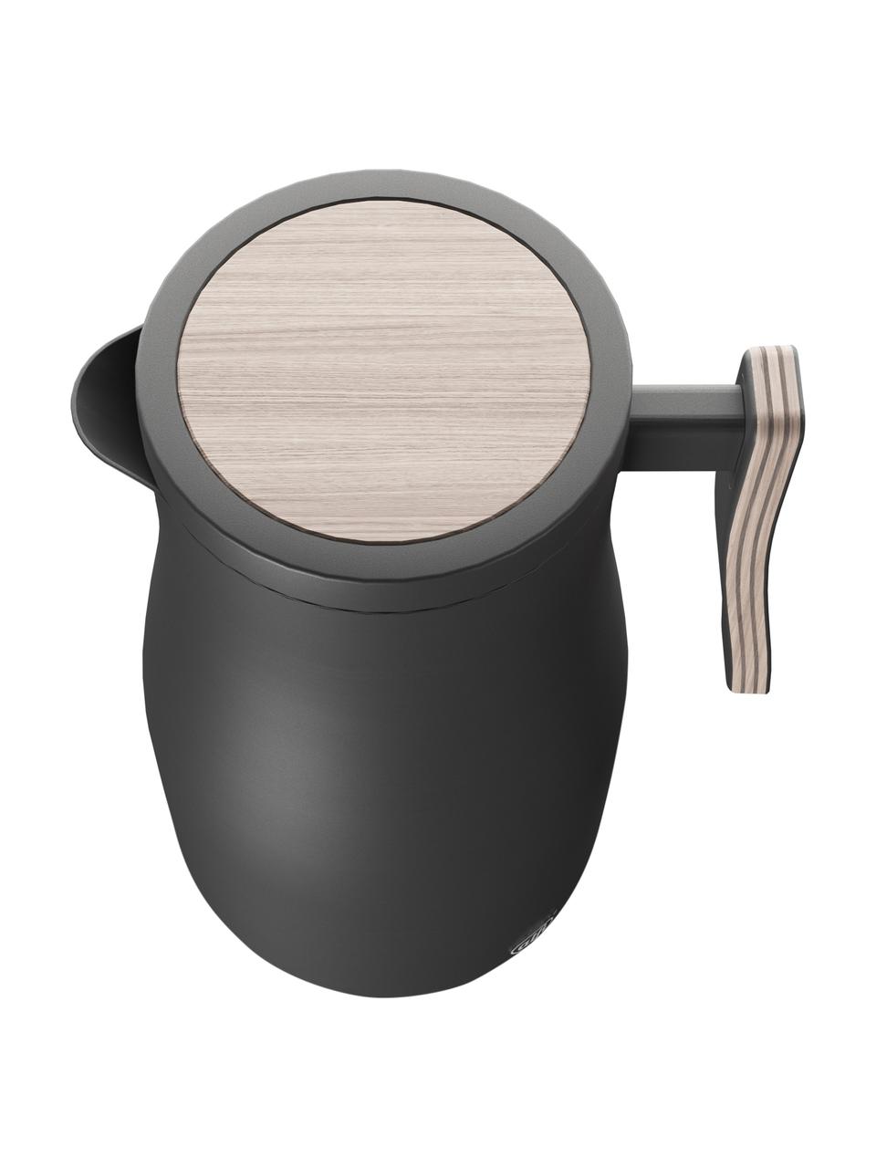 Thermoskan Studio Allure, 1 L, Deksel: kunststof (PP), hout, Mat zwart, 1 l
