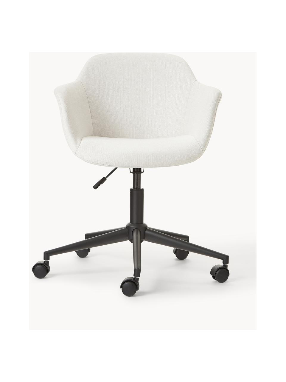 Chaise de bureau avec assise étroite Fiji, Tissu blanc crème, larg. 66 x prof. 66 cm