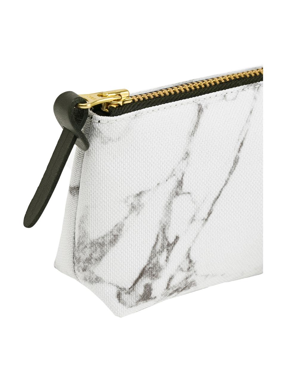 Pennenetui White Marble, Polyester, leer, Wit, 22 x 9 cm