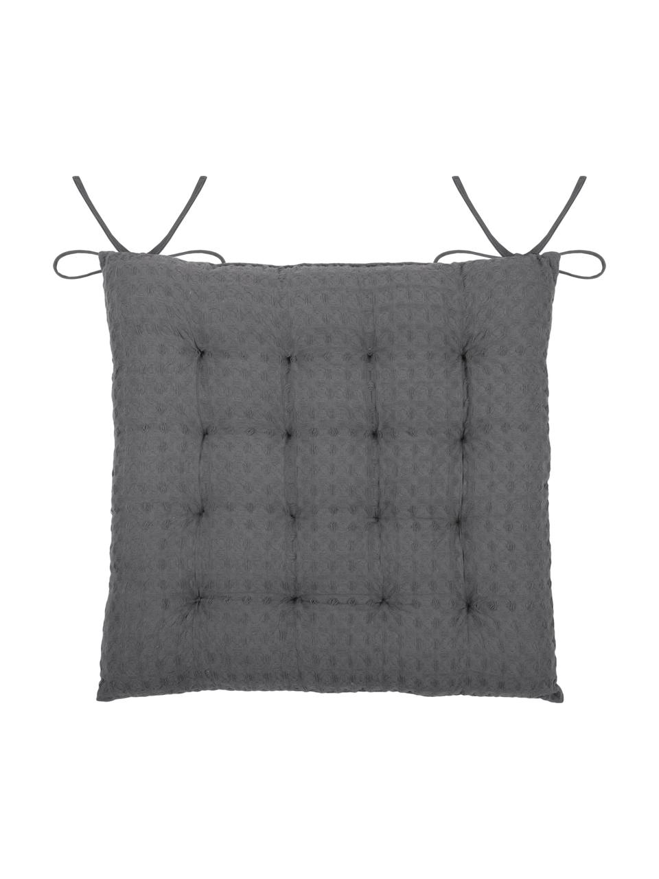Waffelpiqué-Sitzkissen Gopher in Dunkelgrau, Bezug: 100% Baumwolle, Dunkelgrau, 40 x 40 cm