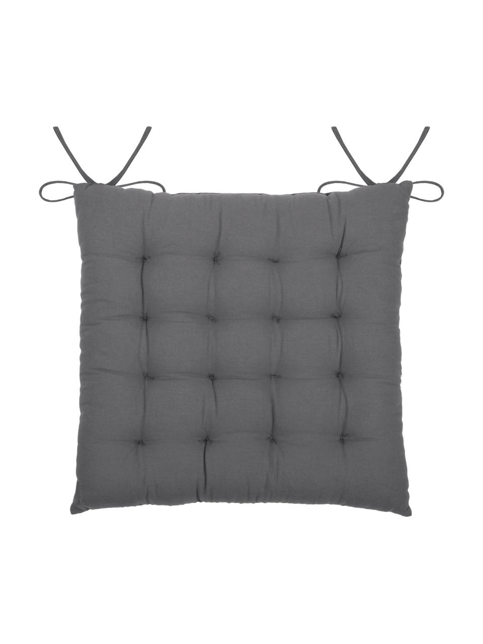 Poduszka na siedzisko z piki Gopher, Tapicerka: 100% bawełna, Ciemny szary, S 40 x D 40 cm