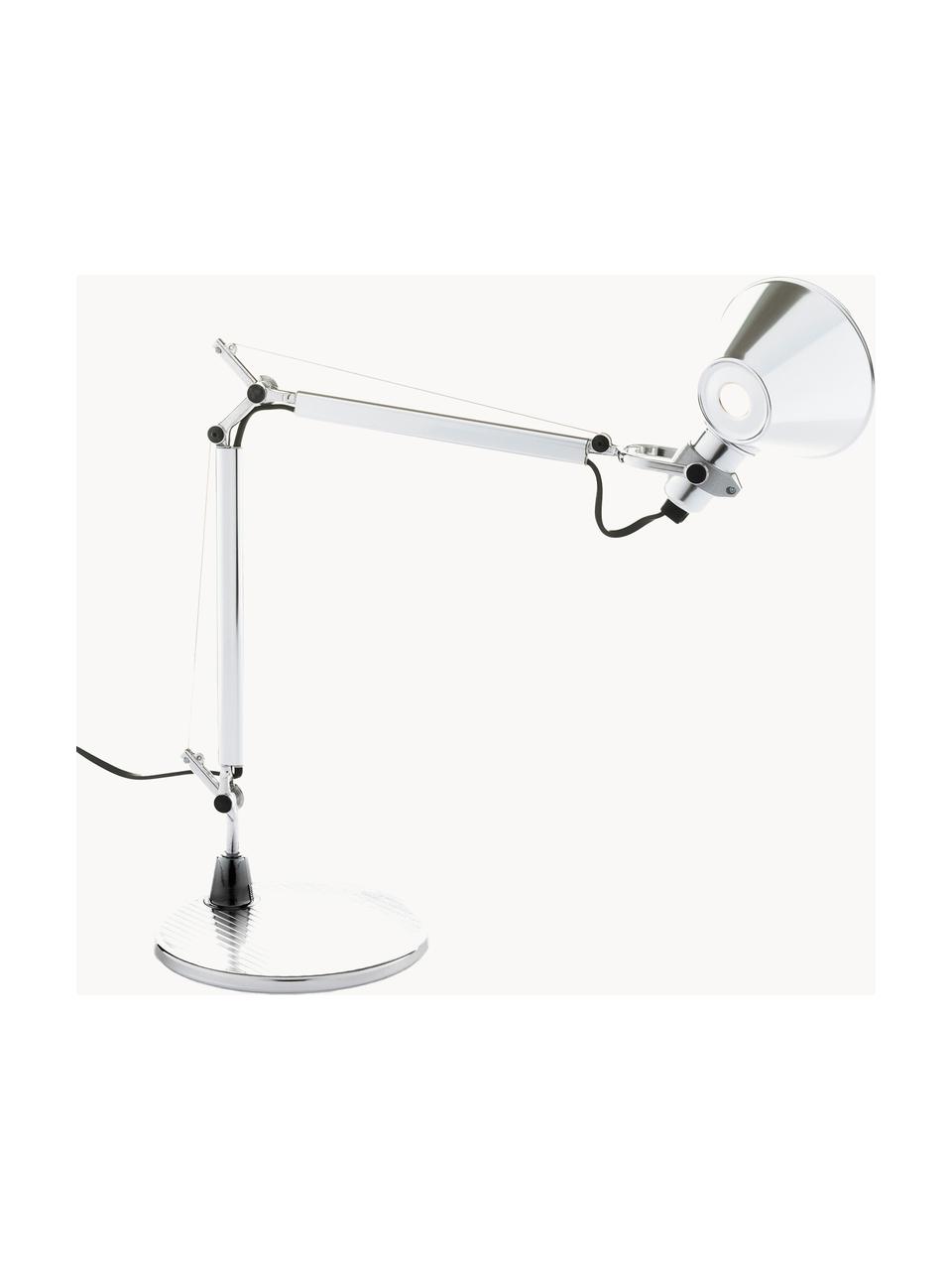 Verstelbare bureaulamp Tolomeo Micro, Zilverkleurig, B 45 x H 37 - 73 cm