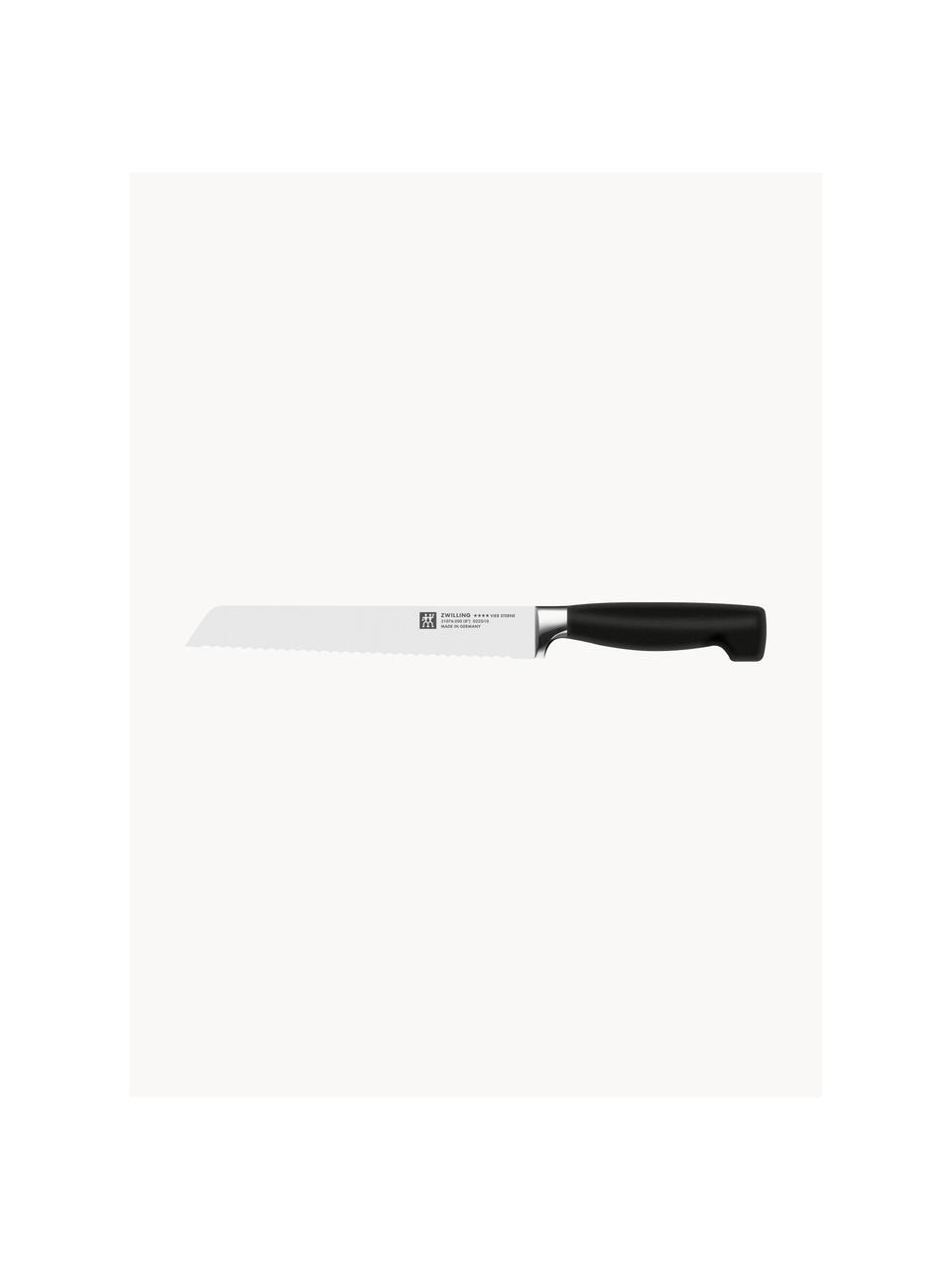 Coltello per pane Four Star, Manico: plastica, Argentato, nero, Lung. 33 cm