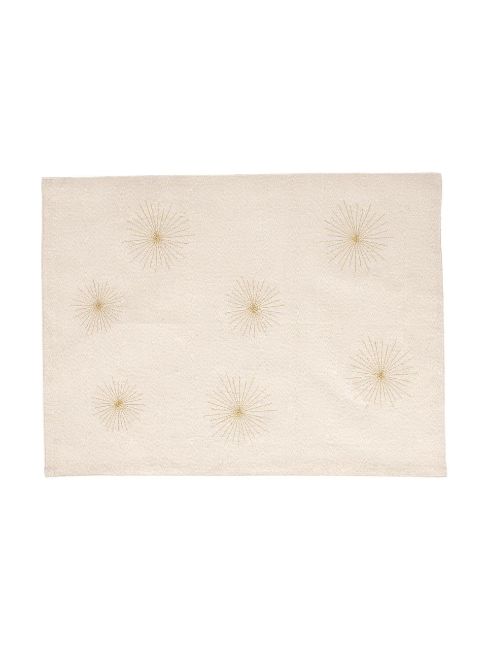 Podkładka z bawełny Aurum, 2 szt., Bawełna, Odcienie kremowego, odcienie złotego, S 50 x D 38 cm