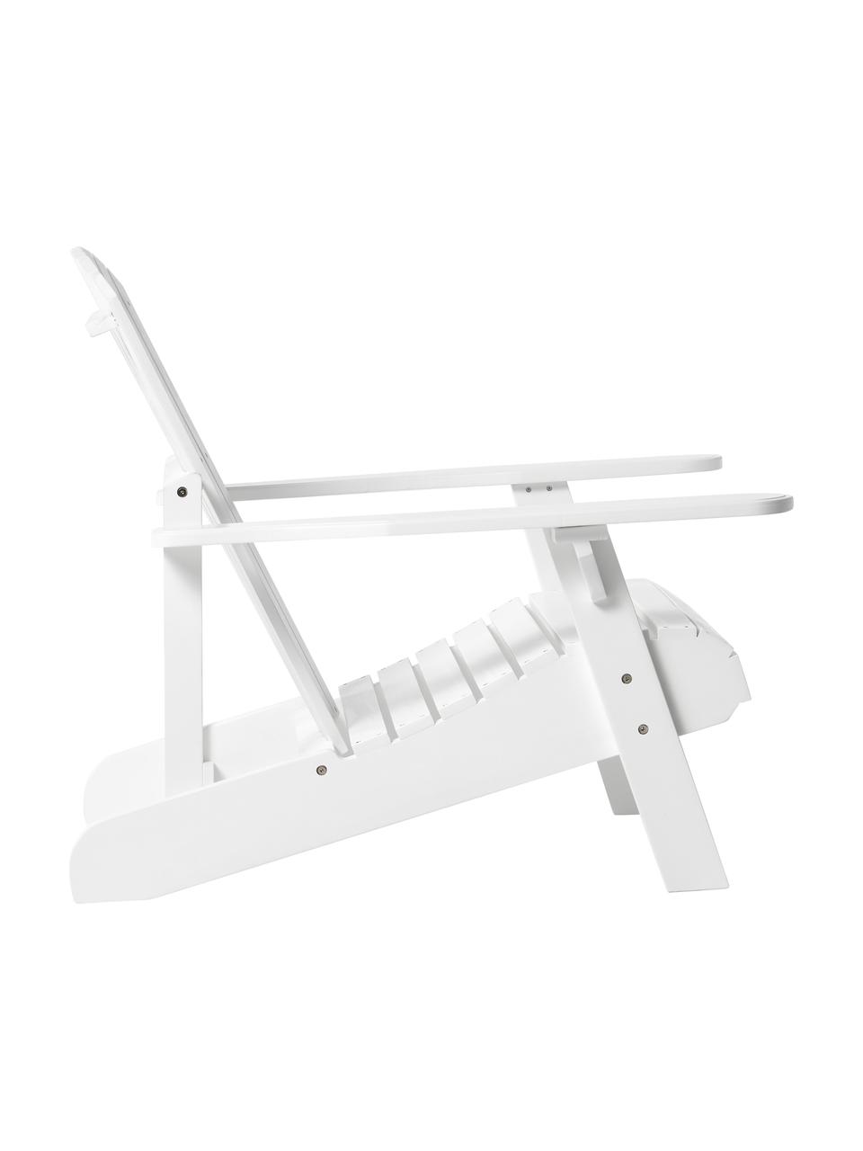 Sedia a sdraio realizzata in legno di acacia Charlie, Legno di acacia laccato, Bianco, Larg. 82 x Alt. 85 cm