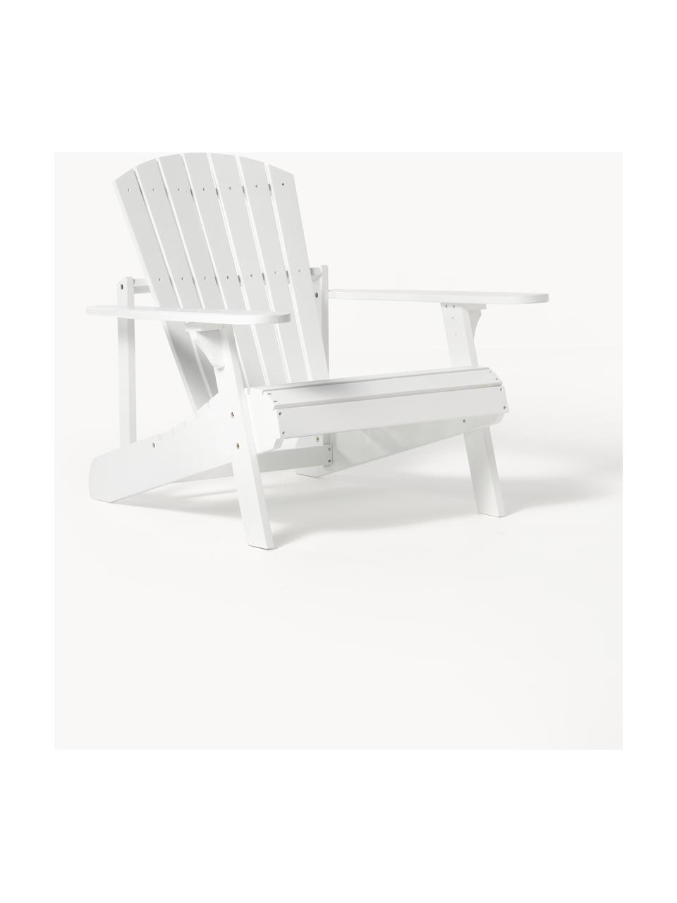 Sedia a sdraio realizzata in legno di acacia Charlie, Legno di acacia laccato, Bianco, Larg. 82 x Alt. 85 cm