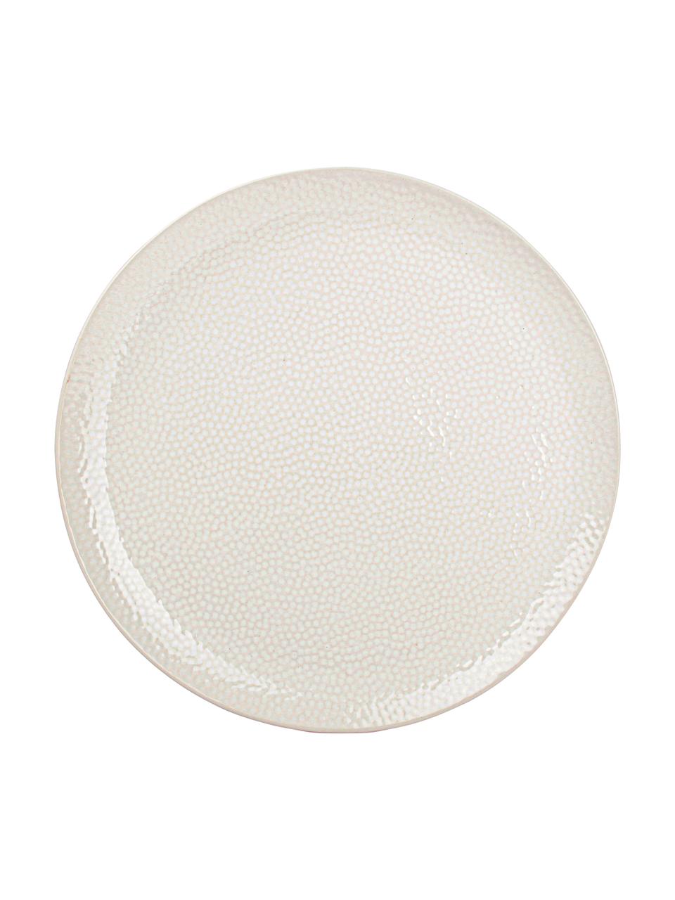 Assiette plate grès Mielo, 4 pièces, Blanc