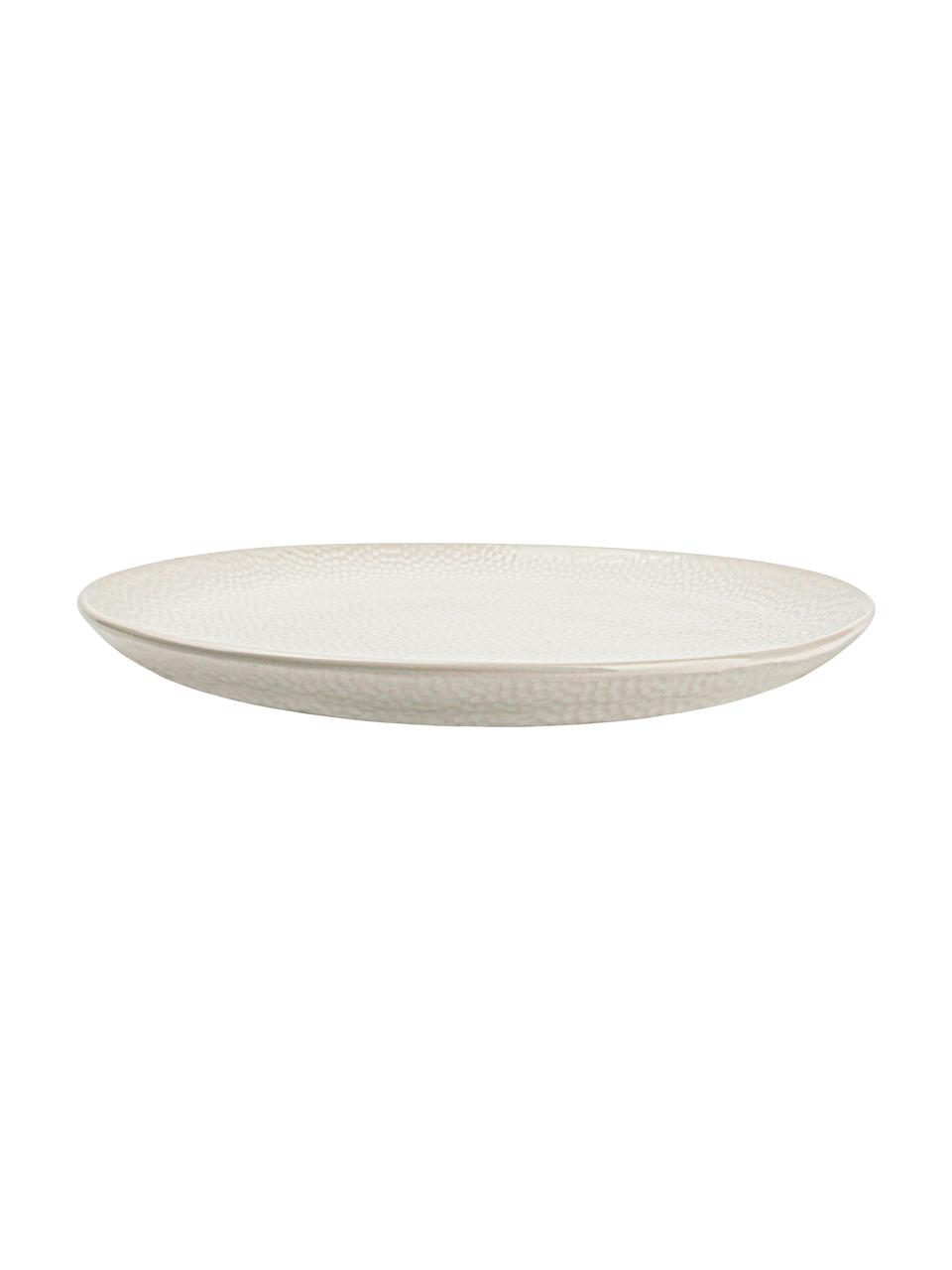 Plytký tanier so štruktúrovaným povrchom Mielo, 4 ks, Biela